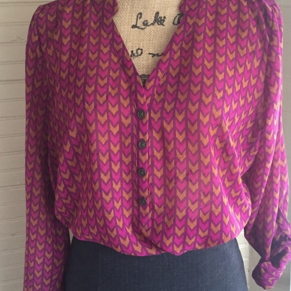 a.n.a Blouse With Convertible Sleeves Large